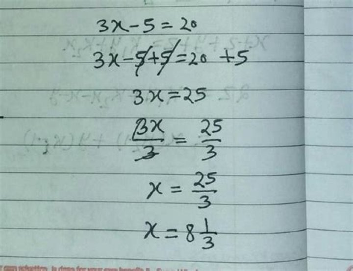 3x+5=20