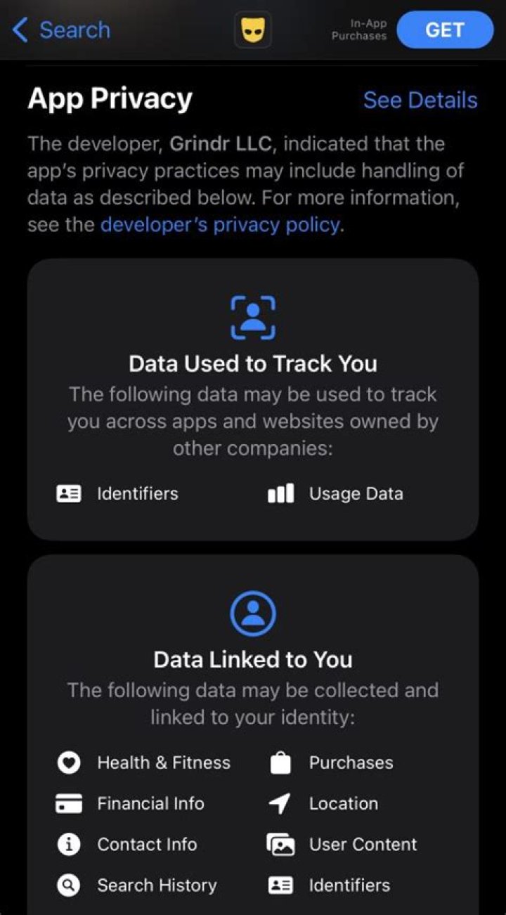 Grindr app privacy
