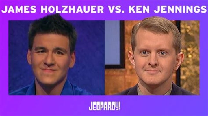 James Holzhauer (L), Ken Jennings (M), and another game show participant posing together.