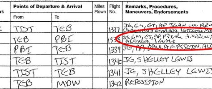 jeffrey epstein flight logs