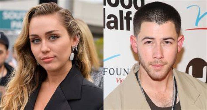 Miley Cyrus with ex boyfriend Nick Jonas in around 2007.